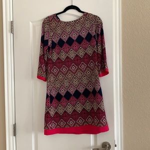 Eliza J sheath dress. Fully lined multi colored